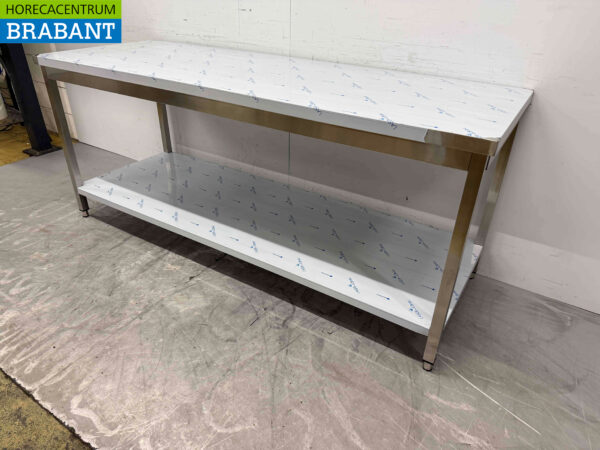 Table de travail en acier inoxydable HCB 200 x 70 x 85 cm Restauration – Image 3