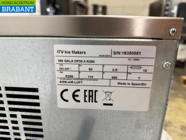 Machine à glaçons ITV en acier inoxydable 37 kg par jour 20 kg bunker 230V Horeca – Image 5