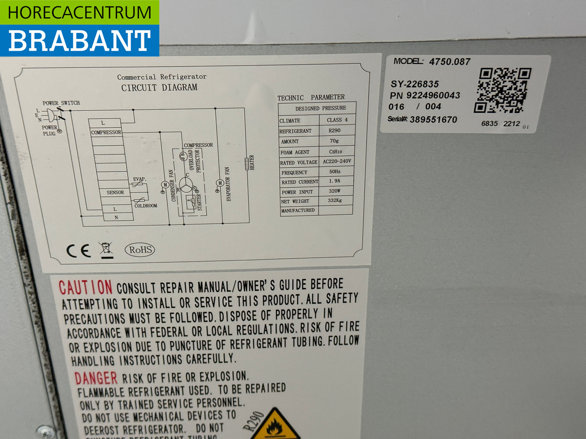 Réfrigérateur Ecofrost en acier inoxydable 3 portes 202,5 cm 230V Horeca – Image 5