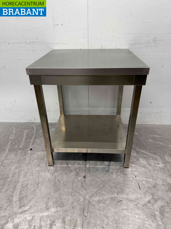 Table de travail en acier inoxydable avec étagère 70 x 70 x 83 cm Restauration