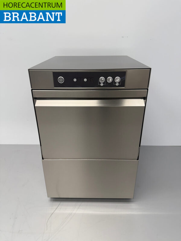 Machine à laver le verre Asber Basic-line en acier inoxydable Rinceuse de verre avec pompe d'évacuation et pompes à savon 230V Horeca