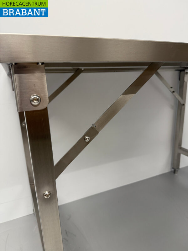 Table de travail pliante HCB en acier inoxydable 120 x 70 x 85 cm Restauration – Image 4
