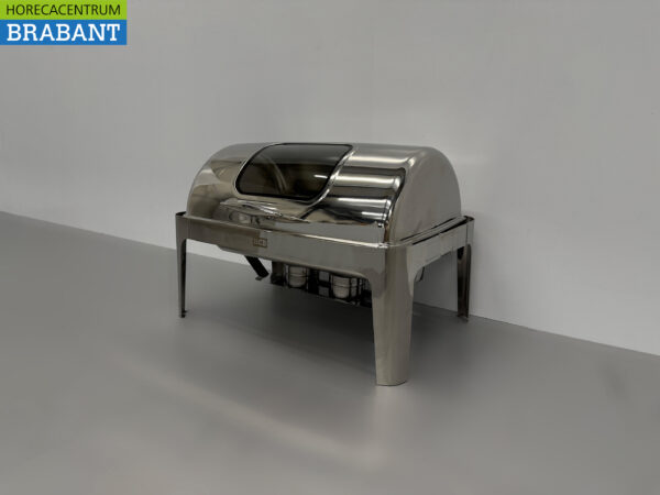 HCB Chafing Dish Rolltop acier inoxydable - Voyant - 9 litres - 2 x 1/2 GN Horeca – Image 2