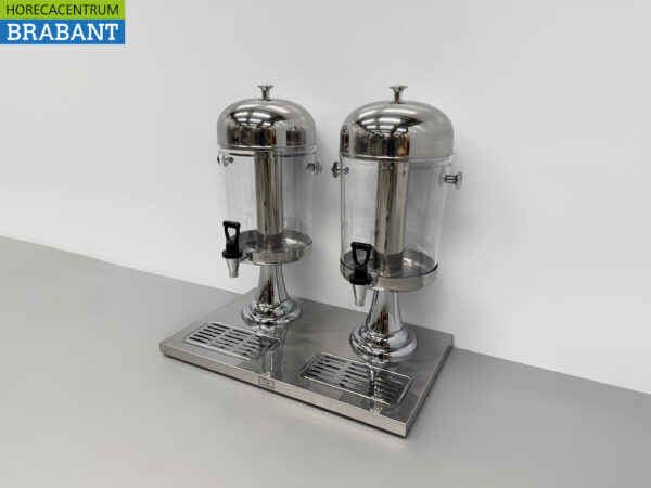 HCB Distributeur de jus de fruits en acier inoxydable - 2 x 8 litres - Horeca – Image 2