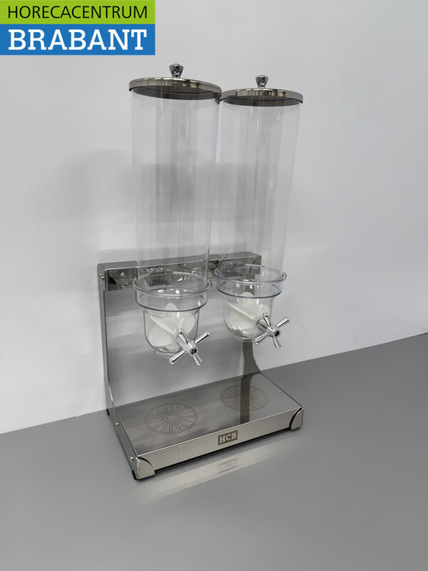 Distributeur de haricots en acier inoxydable - 2 x 3,5 litres - HCB - Horeca – Image 3