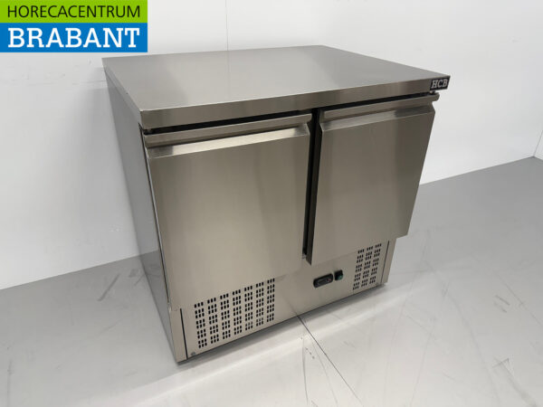 Établi réfrigéré en acier inoxydable 2 portes 90 cm 230V Horeca – Image 3