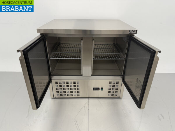 Établi réfrigéré en acier inoxydable 2 portes 90 cm 230V Horeca – Image 4
