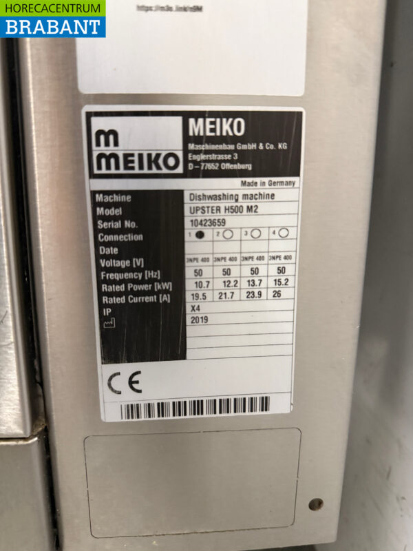 Lave-vaisselle inox Meiko Upster H500 M2 avec pompe de vidange 400V Horeca – Image 7
