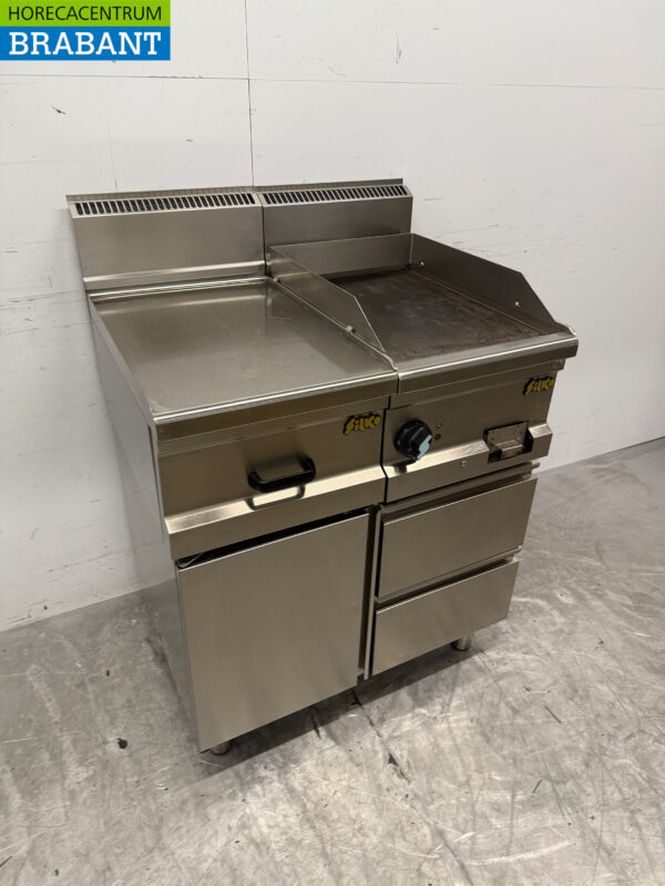 Planche à griller Silko en acier inoxydable avec plan de travail 80 cm 400V Horeca – Image 3
