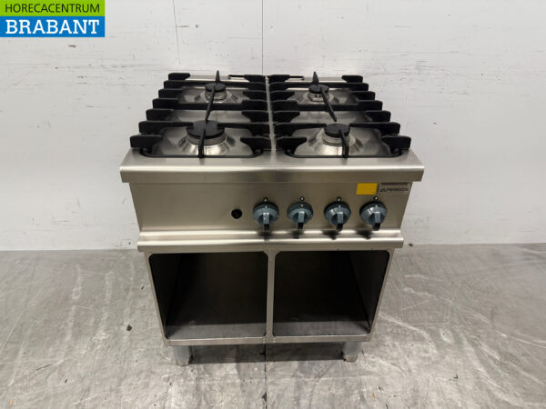 Acier inoxydable Cuisinière à gaz Alpeninox 4 feux Gaz naturel Horeca