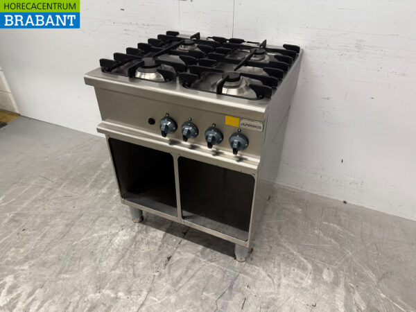 Acier inoxydable Cuisinière à gaz Alpeninox 4 feux Gaz naturel Horeca – Image 2