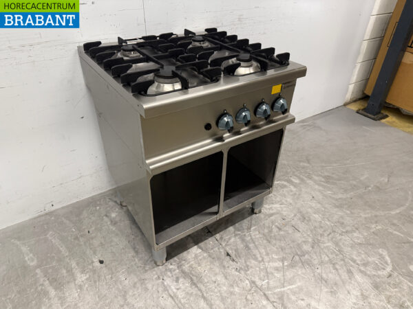 Acier inoxydable Cuisinière à gaz Alpeninox 4 feux Gaz naturel Horeca – Image 3