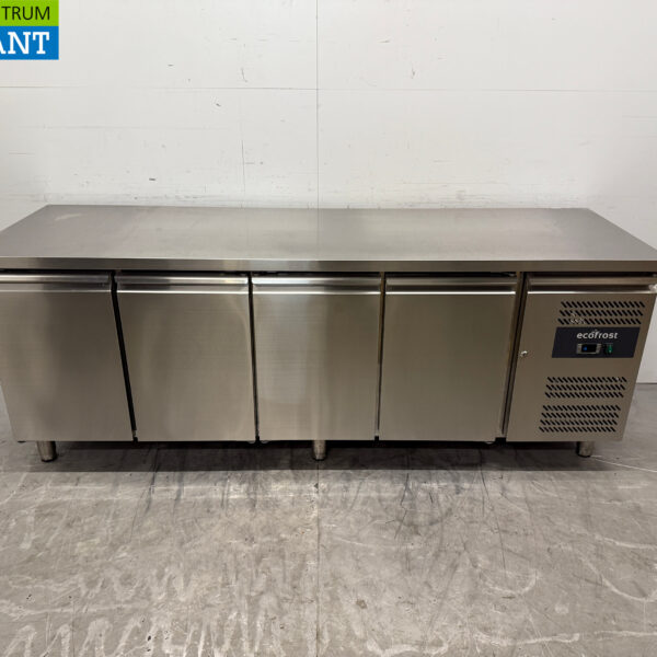 Établi réfrigéré Ecofrost en acier inoxydable 4 portes 223 cm 230V Horeca