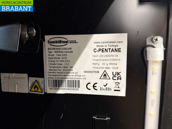Combisteel Glacière à porte vitrée 221 litres 230V Horeca – Image 5
