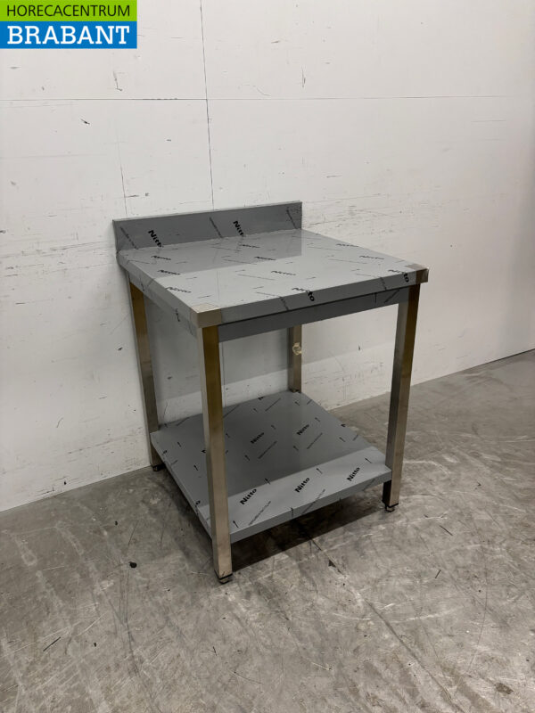 Table de travail en acier inoxydable avec étagère 70 x 70 x 86,5 cm Restauration – Image 3