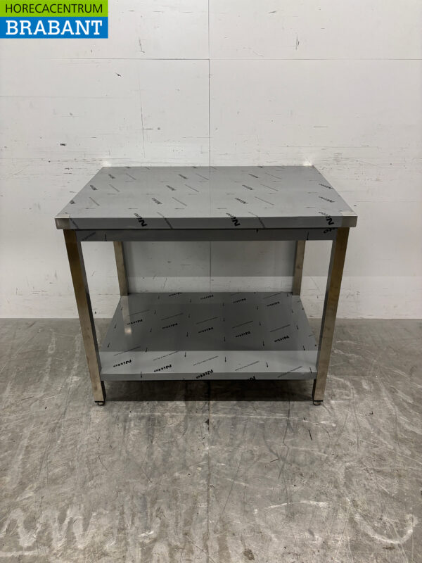 Table de travail en acier inoxydable avec étagère inférieure 100 x 70 x 85,5 cm Horeca