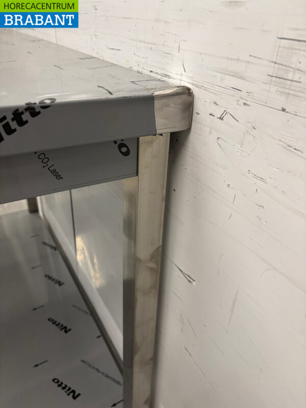 Table de travail en acier inoxydable avec étagère inférieure 100 x 70 x 85,5 cm Horeca – Image 4