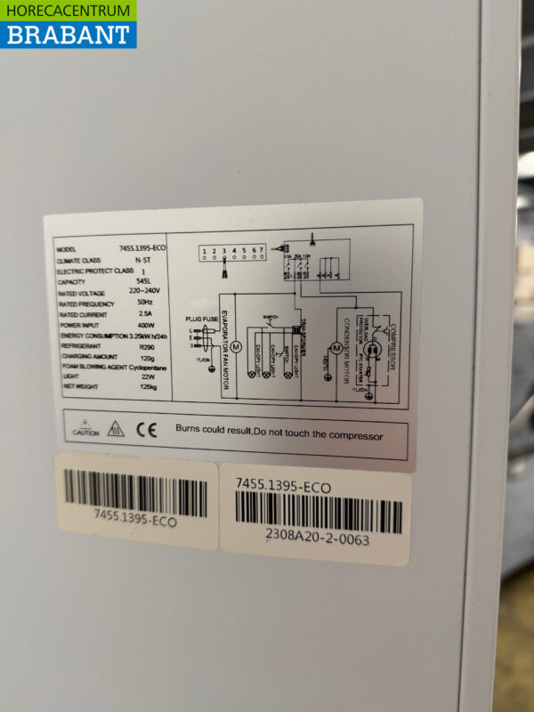 Combisteel Réfrigérateur mobile à porte vitrée 545 litres 230V Horeca – Image 5