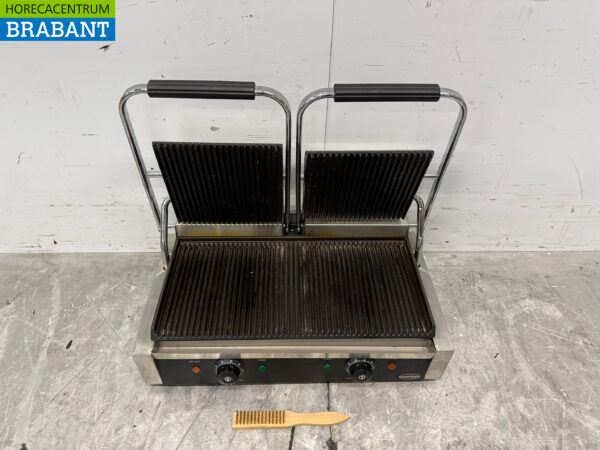 Acier inoxydable Combisteel Gril à double contact Gril à panini Ribbed/Ribbed 230V Horeca – Image 4