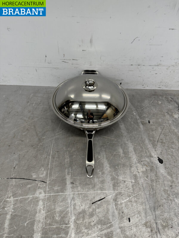 Acier inoxydable wok universel à induction poêle wok avec couvercle 36 cm Horeca