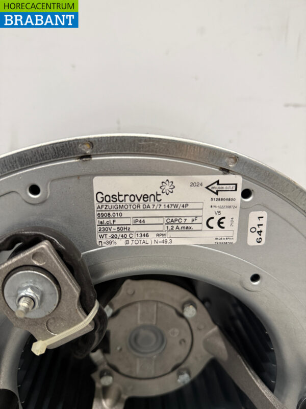 Moteur d'échappement Gastrovent Cylindre 1000 m3 230V Horeca – Image 4