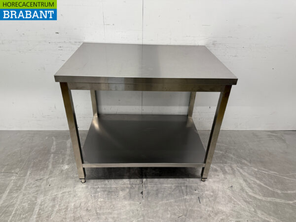 Table de travail en acier inoxydable avec étagère inférieure 100 x 70 x 88,5 cm Horeca