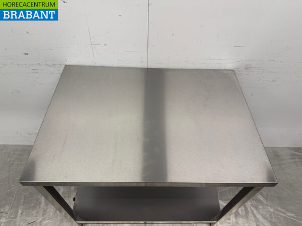 Table de travail en acier inoxydable avec étagère inférieure 100 x 70 x 88,5 cm Horeca – Image 4