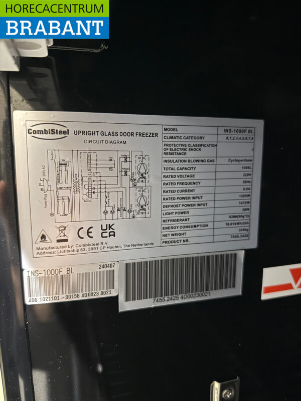 Combisteel Congélateur à porte vitrée 1006 litres 230V Horeca – Image 5