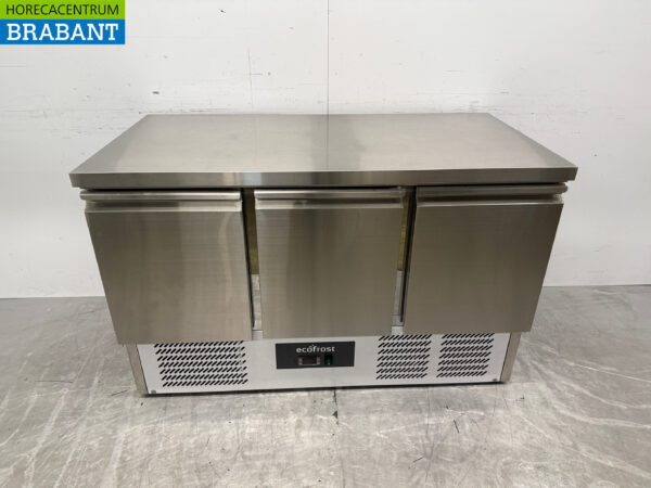 Etabli réfrigéré Ecofrost en acier inoxydable 3 portes 136,5 cm 230V Horeca