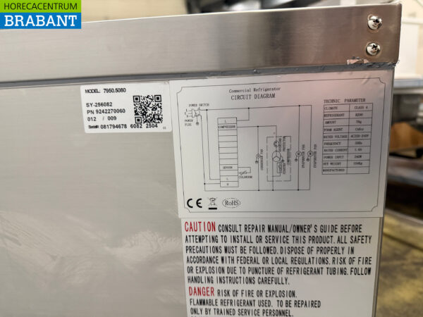 Etabli réfrigéré Ecofrost en acier inoxydable 3 portes 136,5 cm 230V Horeca – Image 5