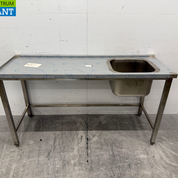 Table d'alimentation en acier inoxydable pour lave-vaisselle à poussoir 160 cm Restauration