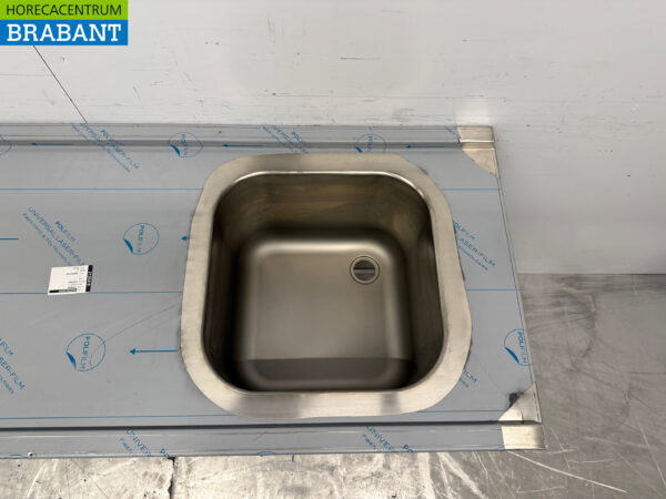 Table d'alimentation en acier inoxydable pour lave-vaisselle à poussoir 160 cm Restauration – Image 4