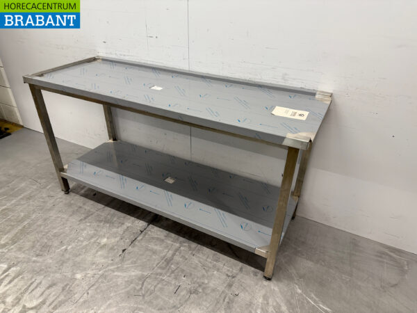 Acier inoxydable Table d'égouttage pour lave-vaisselle à poussoir 160 cm Horeca – Image 2