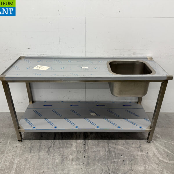 Table d'alimentation en acier inoxydable pour lave-vaisselle à poussoir 160 cm Restauration