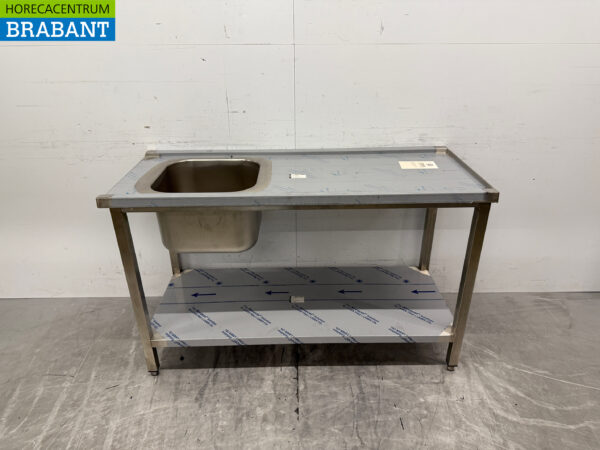 Table d'alimentation en acier inoxydable pour lave-vaisselle à poussoir 140 cm Restauration