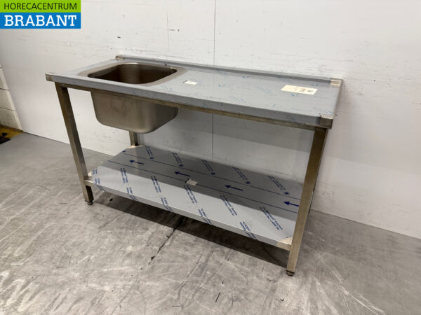Table d'alimentation en acier inoxydable pour lave-vaisselle à poussoir 140 cm Restauration – Image 2