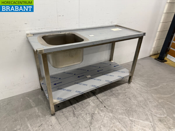 Table d'alimentation en acier inoxydable pour lave-vaisselle à poussoir 140 cm Restauration – Image 3