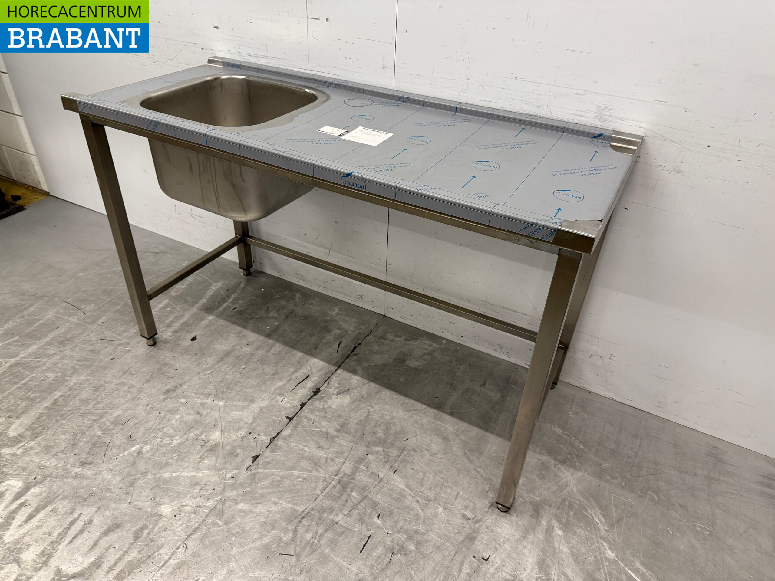 Table d'alimentation en acier inoxydable pour lave-vaisselle à poussoir 140 cm Restauration – Image 2