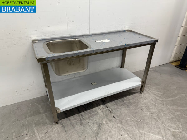 Table d'alimentation en acier inoxydable pour lave-vaisselle à poussoir 140 cm Restauration – Image 2