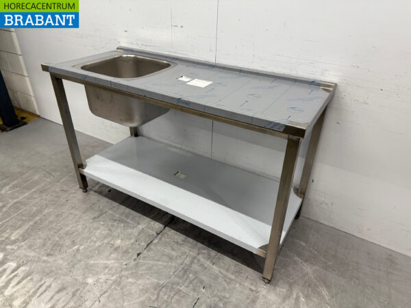 Table d'alimentation en acier inoxydable pour lave-vaisselle à poussoir 140 cm Restauration – Image 3