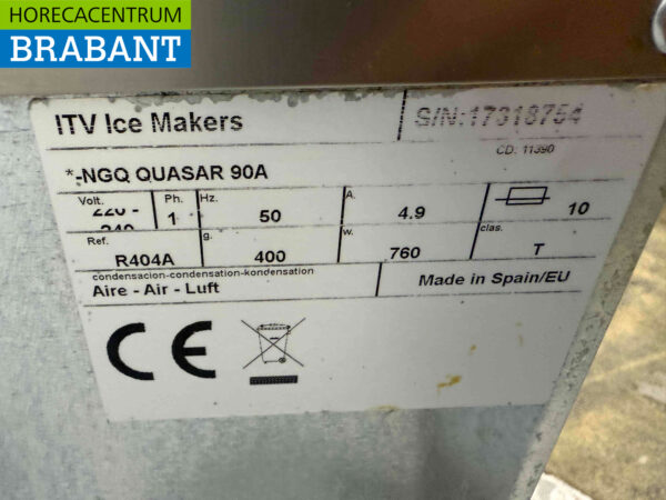 Machine à glaçons ITV en acier inoxydable 75 kg par jour 37 kg bunker 230V Horeca – Image 6