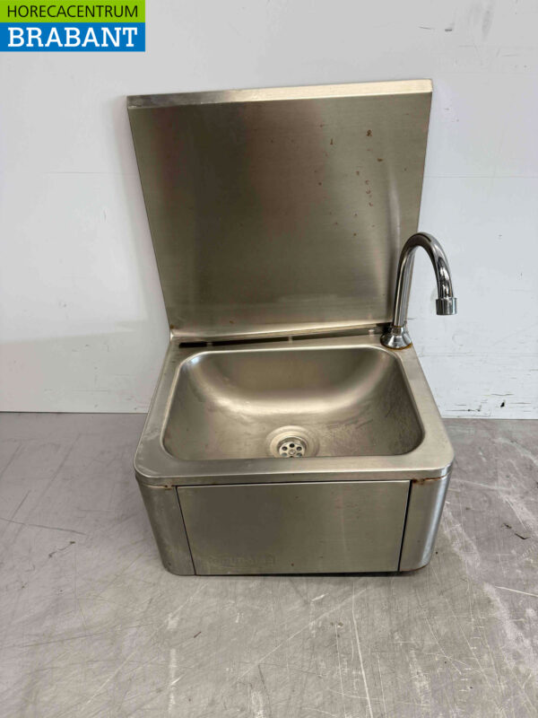 Évier Combisteel en acier inoxydable avec commande au genou Horeca
