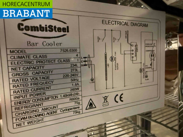 Combisteel Bar Cooler High 273 litres Porte pliante 230V Horeca – Image 5