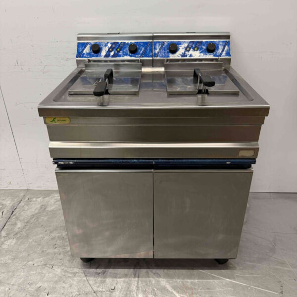 Friteuse double en acier inoxydable 2 x 12 litres 400V Horeca