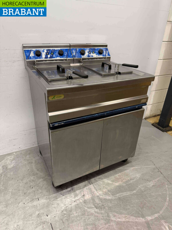 Friteuse double en acier inoxydable 2 x 12 litres 400V Horeca – Image 3