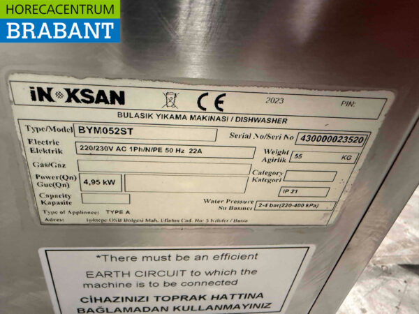 Lave-vaisselle Inoksan en acier inoxydable avec pompe de vidange 230V Horeca – Image 6