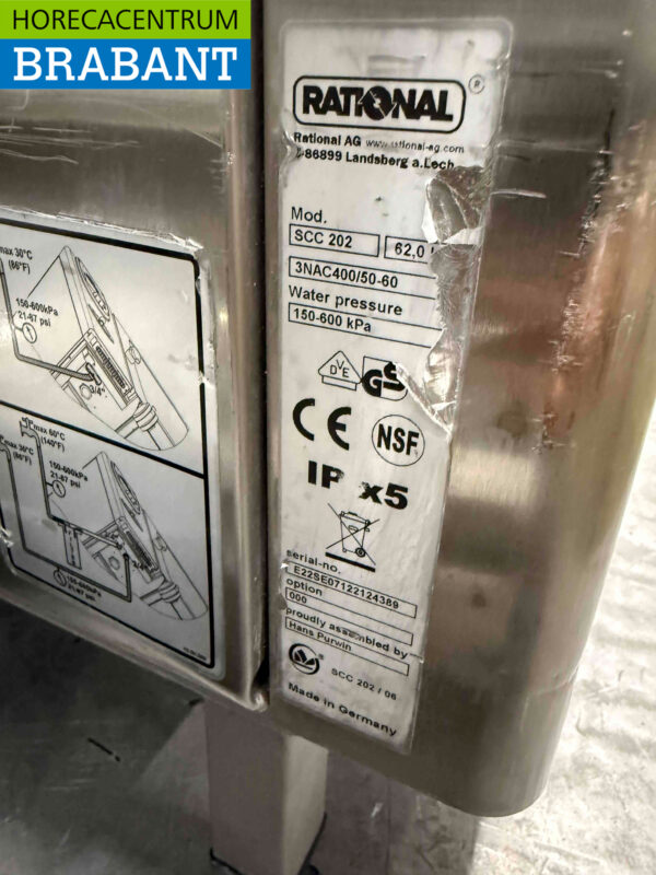 Acier inoxydable Rational SCC 202 SelfCookingCenter 40 x 1/1 GN 400V Horeca – Image 7