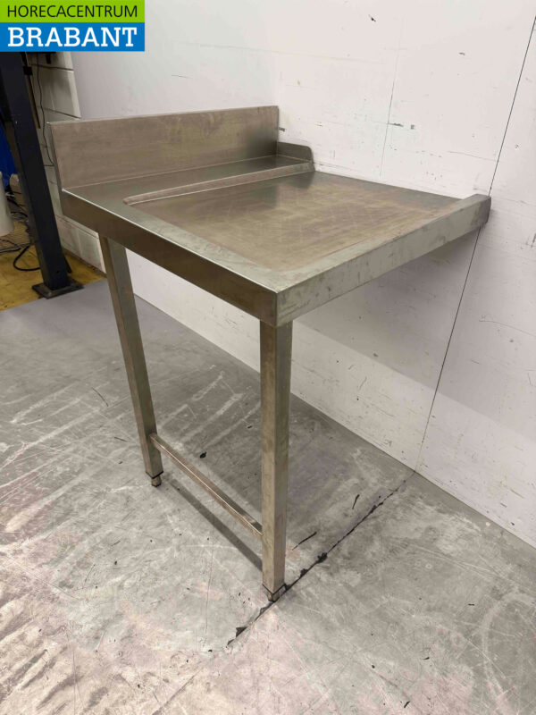 Acier inoxydable Table d'égouttage pour lave-vaisselle à poussoir 70 cm Horeca