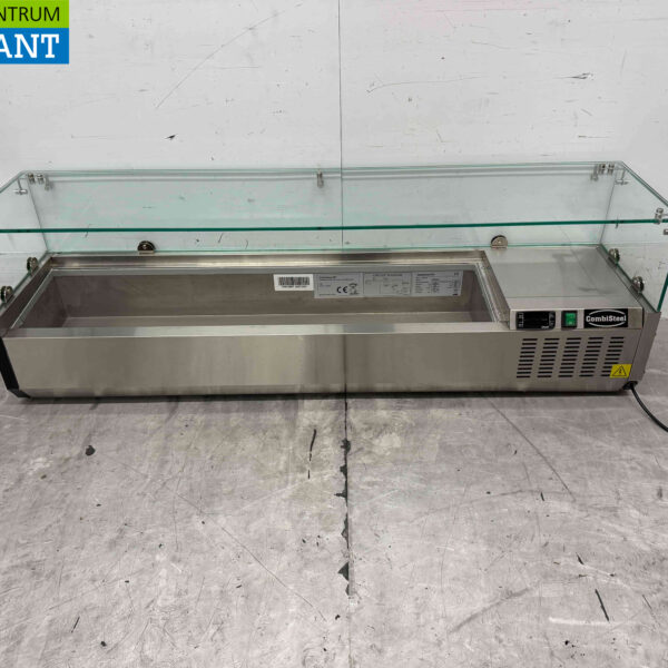 Acier inoxydable Combisteel Vitrine de comptoir Vitrine réfrigérée saladière 6 x 1/4 GN 140 cm Horeca