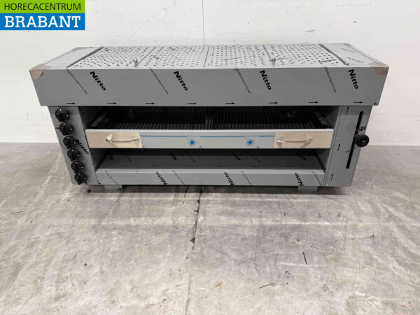 Acier inoxydable Pitagrill Four à pita Gril Salamandre 6 brûleurs Premium-line 16,2 kW 129 cm GAS Horeca